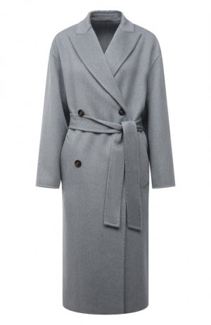 Кашемировое пальто Brunello Cucinelli. Цвет: голубой