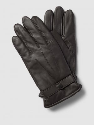 Кожаные перчатки с регулируемым ремешком, модель Burnished, темно-коричневый Barbour