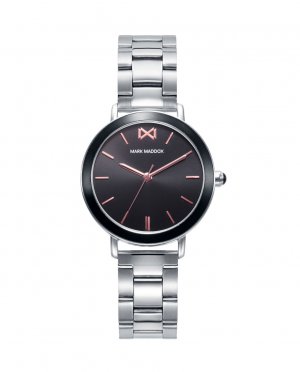 Женские стальные часы Shibuyam с черным циферблатом , серебро Mark Maddox