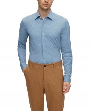Мужская рубашка узкого кроя в джинсовом стиле Hugo Boss