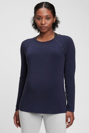 Дышащая футболка для беременных с длинными рукавами Gap, синий GAP