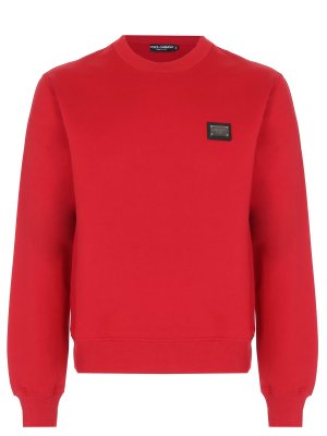 Толстовка хлопковая DOLCE & GABBANA. Цвет: красный