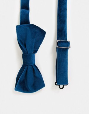 Бархатный галстук-бабочка сине-зеленого цвета -Голубой Devils Advocate