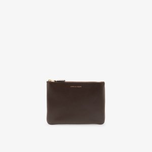 Классический кожаный кошелек с логотипом , коричневый Comme des Garçons