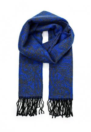 Палантин LOST INK Textured scarf with fringes. Цвет: синий
