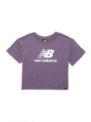 Укороченная футболка с логотипом для девочек , цвет Shadow Purple New Balance