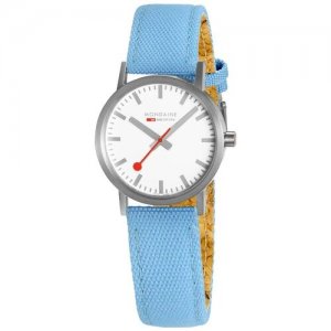 Швейцарские наручные часы A658.30323.17SBD Mondaine. Цвет: голубой