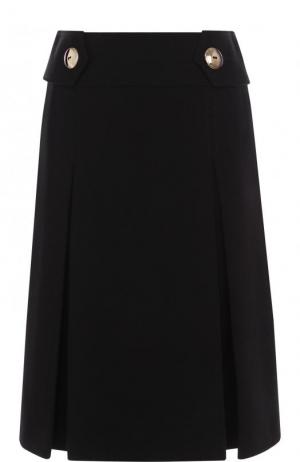 Однотонная юбка-миди с широким поясом Emilio Pucci. Цвет: черный