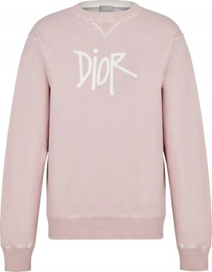 Толстовка x Shawn Stussy Bee Garment-Dyed Sweatshirt 'Pink', розовый Dior