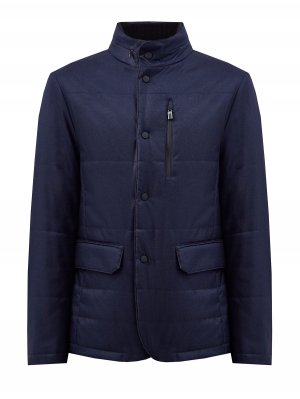 Утепленная стеганая куртка с потайным капюшоном CANALI. Цвет: синий