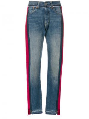 Прямые джинсы колор блок Forte Couture. Цвет: синий