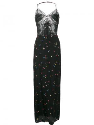 Длинное платье с цветочным принтом Ermanno Scervino. Цвет: чёрный