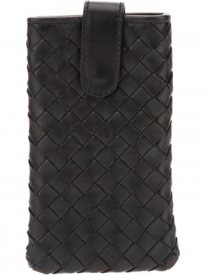 Плетёный чехол для iPhone Bottega Veneta. Цвет: черный