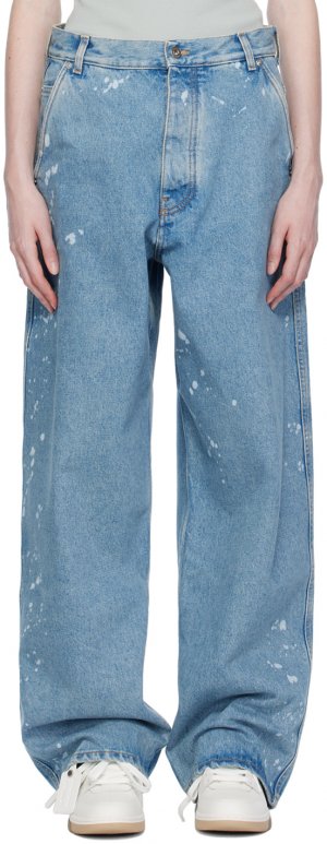 Синие зауженные джинсы Off-White
