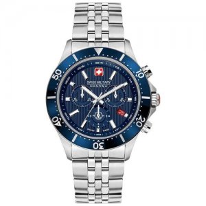 Наручные часы Flagship X, серебряный, синий Swiss Military Hanowa. Цвет: серебристый/микс/синий/синий-серебристый