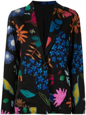 Пиджак с цветочным принтом PAUL SMITH. Цвет: черный