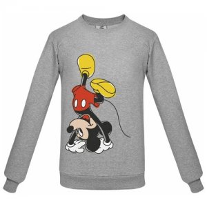 Свитшот Upside Down Mickey, серый меланж, размер XXL Disney. Цвет: серый