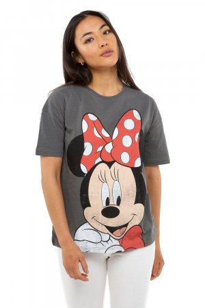 Хлопковая футболка Minnie Smile , серый Disney