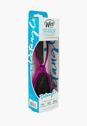 Расческа Wet Brush MINI POP FOLD PINK для спутанных волос раскладная (розовая). Цвет: розовый
