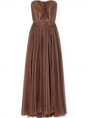 Длинное платье с эффектом металлик Dolce & Gabbana. Цвет: коричневый