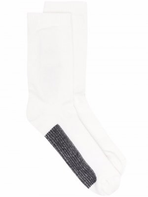 Contrast-stripe socks Rick Owens. Цвет: белый