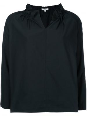 Блузка с оборками на воротнике Atlantique Ascoli. Цвет: чёрный