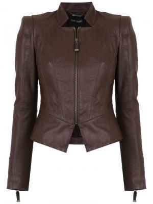 Leather panelled jacket Tufi Duek. Цвет: коричневый