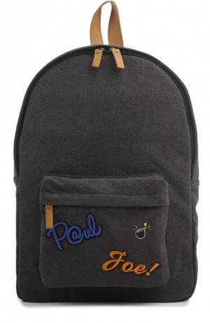 Рюкзак с накладным карманом и нашивками Paul&Joe. Цвет: серый