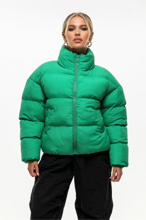Объемная куртка-пуховик с воротником-воронкой , зеленый Good For Nothing