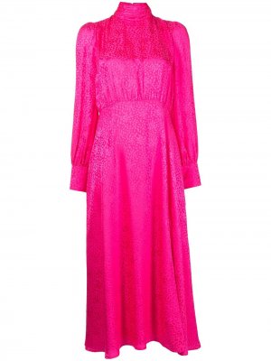Шелковое платье Gwen с длинными рукавами Olivia Rubin. Цвет: розовый