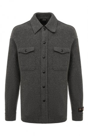 Шерстяная куртка-рубашка N21. Цвет: серый