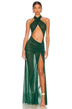 Платье Mesh Wrap Gown, зеленый Kim Shui