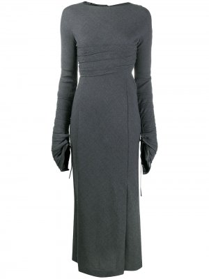 Длинное платье 1990-х годов с драпировкой Gianfranco Ferré Pre-Owned. Цвет: серый