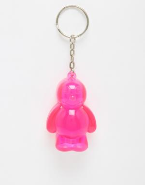 Брелок-фонарик для ключей в виде желейного человечка 50FIFTY. Цвет: розовый