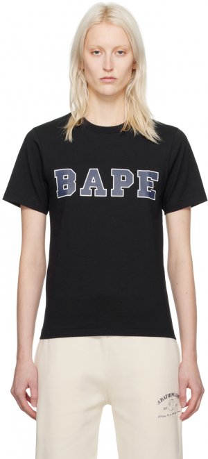 Черная футболка с принтом Bape
