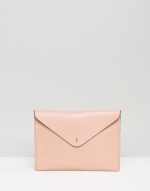 Розовый клатч Leather Satchel Company. Цвет: розовый