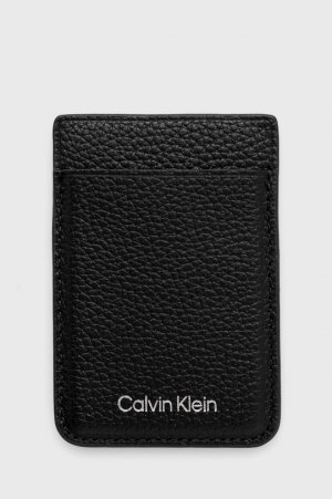 Кожаный футляр для кредитных карт с брелоком ключей, черный Calvin Klein