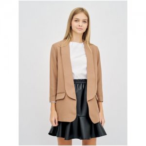 Пиджак для девочки Olya Stoff, школьный жакет подростковый Stoforandova. Цвет: коричневый