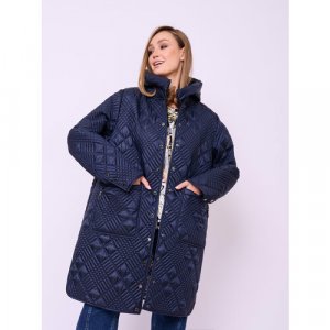 Куртка , демисезон/зима, средней длины, силуэт прямой, утепленная, ультралегкая, ветрозащитная, карманы, размер 48, синий Franco Vello. Цвет: синий