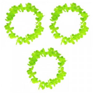 Ожерелье гавайское Гавайские лепестки, цвет зеленый салатовый (Набор 3 шт.) Happy Pirate. Цвет: зеленый