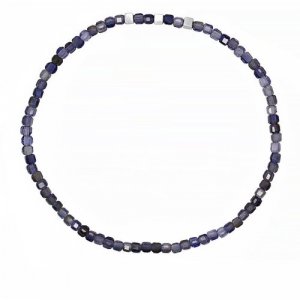 Браслет , иолит, 1 шт., размер 16 см, фиолетовый KARMONIA. Цвет: фиолетовый