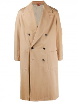 Двубортное пальто со вставками Barena. Цвет: бежевый