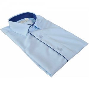 Школьная рубашка для мальчика Миксерс, короткий рукав, голубой, Размер 116-122 Нет бренда. Цвет: голубой