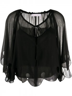 Полупрозрачная блузка-кейп See by Chloé. Цвет: черный