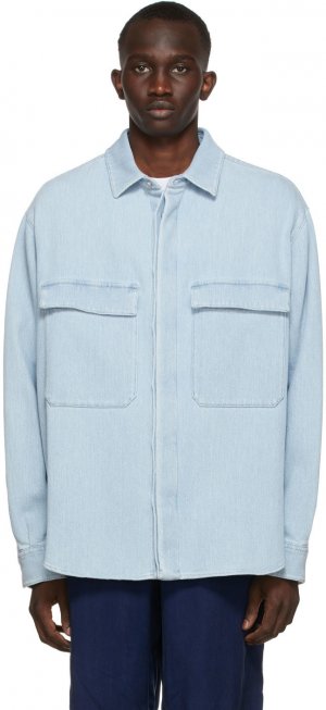 Синяя джинсовая рубашка Giorgio Armani