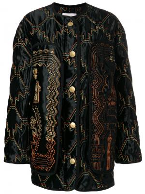 Куртка-бомбер с зигзагообразным узором Peter Pilotto. Цвет: черный