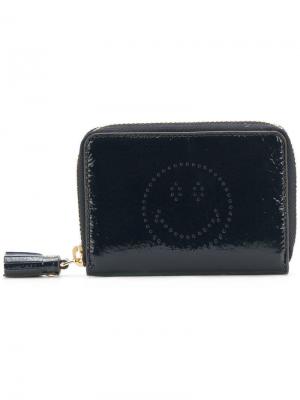 Compact Smiley wallet Anya Hindmarch. Цвет: синий