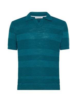 Трикотажная рубашка-поло из смесового хлопка , зелено-голубой Manuel Ritz. Цвет: зеленый