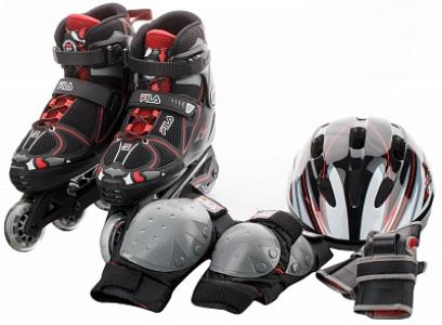 Набор детский X-One Combo: роликовые коньки, шлем, защитная экипировка Fila