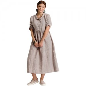 Платье , размер 54-56, серый Kayros. Цвет: бордовый